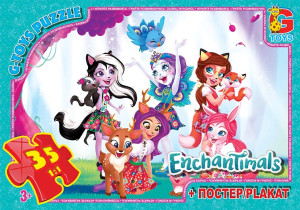 Пазлы G-Toys Микс картинок, 35 элементов, с плакатом
