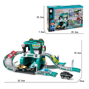 Гараж 2-этажный 660-A88, с транспортом, 39 деталей