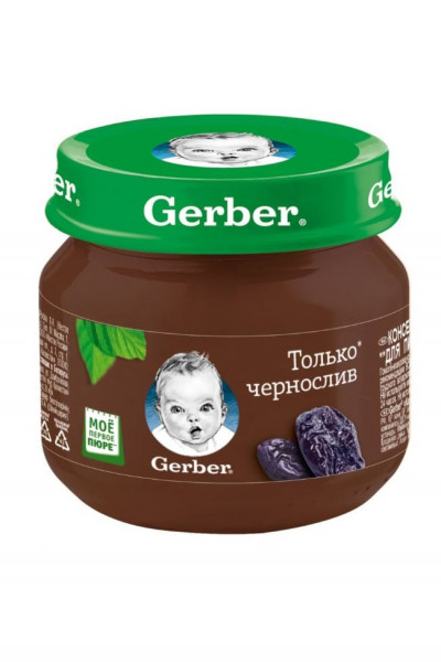 Пюре детское Gerber сливовое (из чернослива), 4m+, 80 гр.