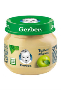 Пюре детское Gerber яблочное, 4m+, 80 гр.