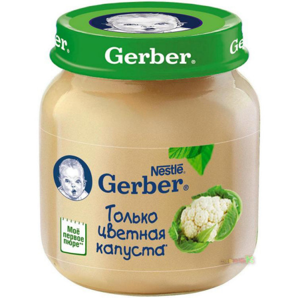 Пюре детское Gerber цветная капуста, 4m+, 130 гр