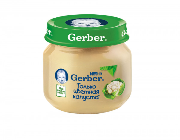 Пюре детское Gerber цветная капуста, 4m+, 80 гр