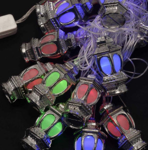 Гирлянда светодиодная 1616-54 LED Фонарик, прозрачный провод, длина 5м, IP44 + переходник
