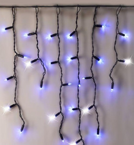 Гирлянда светодиодная 1443 LED лампочка 8мм, черный провод, длина 5м, высота 0,6м, FLASH, IP40