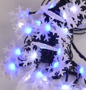Гирлянда светодиодная 1634 LED Снежинка + переходник, длина 7м, IP44 