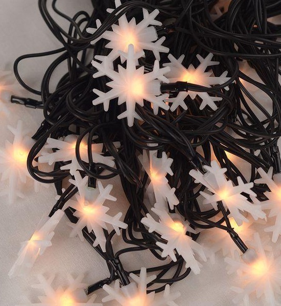 Гирлянда светодиодная 1634 LED Снежинка + переходник, длина 7м, IP44 