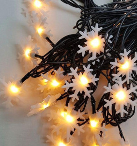 Гирлянда светодиодная 1634 LED Снежинка + переходник, длина 7м, IP44 