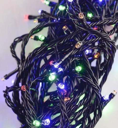 Гирлянда светодиодная 14210 LED Лампочка, длина 8м, IP40 + переходник