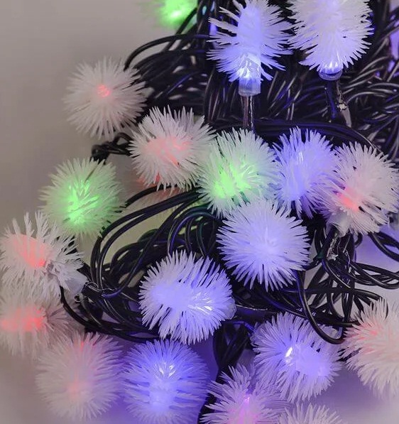 Гирлянда светодиодная 1631 LED Пушистик + переходник, длина 7м, IP44