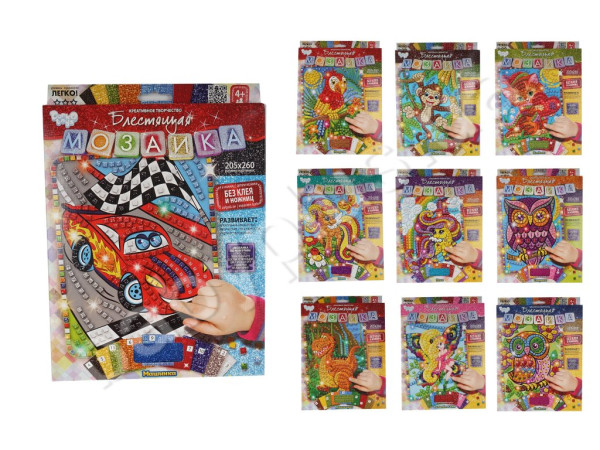 Набор для творчества Danko Toys 15140 Глиттерная мозайка, 20,5х26см