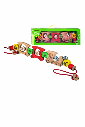 Игрушка - подвеска Зеленая игрушка Паровозик, деревянная