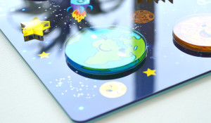 Кристальные пазлы Home-ABC Galaxy world, 12 карточек и планшет для вкладывания