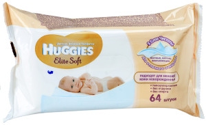 Влажные салфетки Huggies Elite Soft, 3-х слойные, 64шт.
