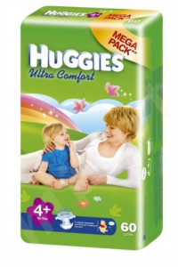 Подгузники Huggies Ultra Comfort №4+ (10-16кг) 60шт.