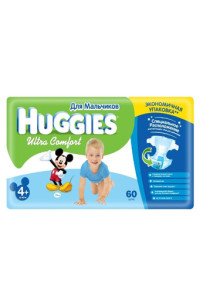 Подгузники Huggies Ultra Comfort Boy №4+ (10-16 кг) 60шт. для мальчиков