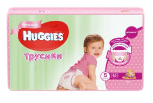 Трусики Huggies Pants для девочек №5 (12-17 кг), 48шт.