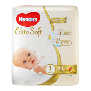 Подгузники Huggies Elite soft NewBorn №1 (3-5кг) 50шт.