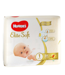 Подгузники Huggies Elite Soft №1 (до 5 кг), для новорожденных, 84шт.