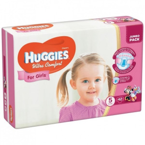 Подгузники Huggies Ultra Comfort Girl №5 (12-22 кг) 42шт., для девочек
