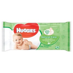 Салфетки мягкие Huggies Natural Care, влажные, очищающие, 56 шт.