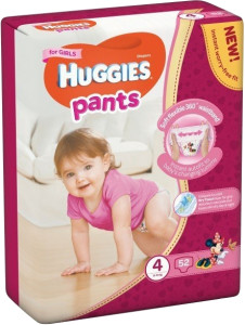 Трусики Huggies Pants для девочек №4 (9-14 кг) 52шт.