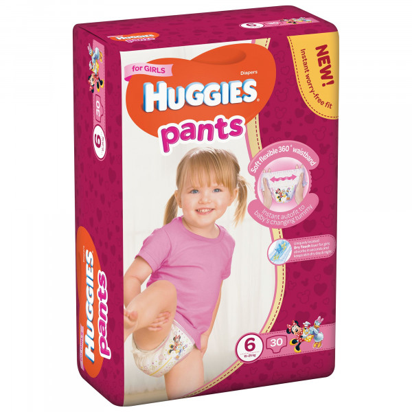 Трусики Huggies Pants для девочек №6 (15-25 кг) 30шт.