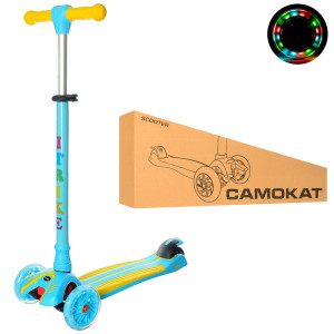 Самокат iTrike JR 3-048 MAXI, трехколесный, светящиеся колеса