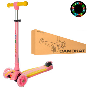 Самокат iTrike JR 3-048 MAXI, трехколесный, светящиеся колеса