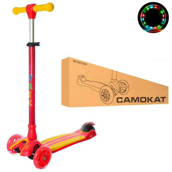 Самокат iTrike JR 3-048 MAXI, трехколесный, светящиеся колеса