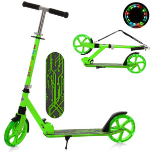 Самокат двухколесный iTrike SR 2-051-L, складной, светящиеся колеса