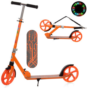 Самокат двухколесный iTrike SR 2-051-L, складной, светящиеся колеса