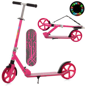 Самокат двухколесный iTrike SR 2-051-L, складной, светящиеся колеса