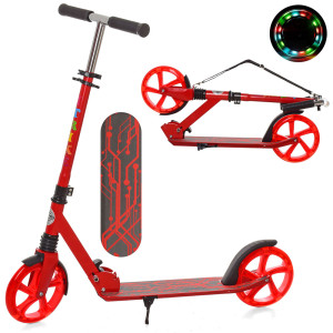 Самокат двухколесный iTrike SR 2-051-L, складной, светящиеся колеса