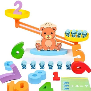 Игра развивающая Балансир Медвежонок, дерево