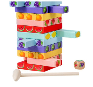 Настольная игра развивающая Дженга, Фрукты, дерево