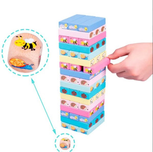 Игра настольная Дженга, Животные, дерево