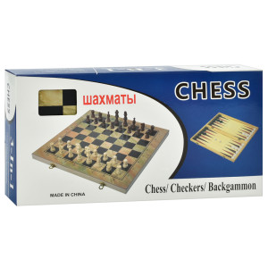 Игровой набор CHESS XQ630-3 Шахматы/шашки/нарды, деревянный, 3 в 1