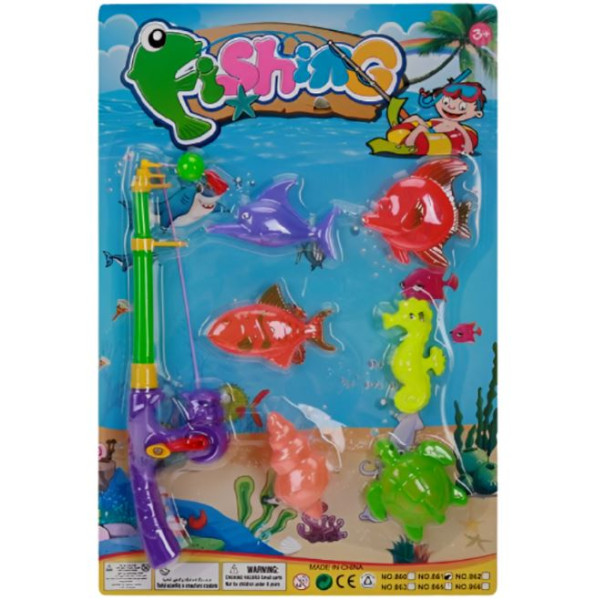 Набор игровой Essa Toys Рыбалка, 1удочка и 6морских обитателей