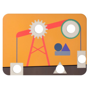 Игрушка LCD Планшет 636-49AB, 2 в 1, мозаика, карточки, фигурки, 27см