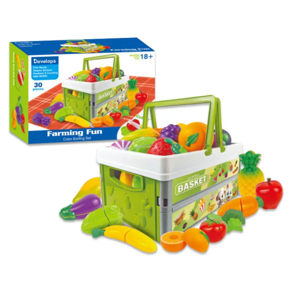 Игровой набор Овощи на липучках в корзине