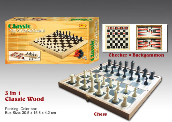 Игровой набор 3в1 Classic: Шашки/шахматы/нарды