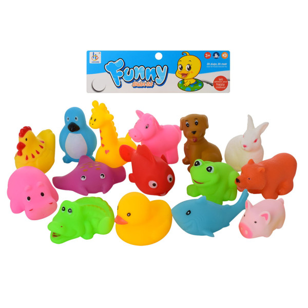 Игрушки для купания AH88-151 Животные, пищалки, 15 шт