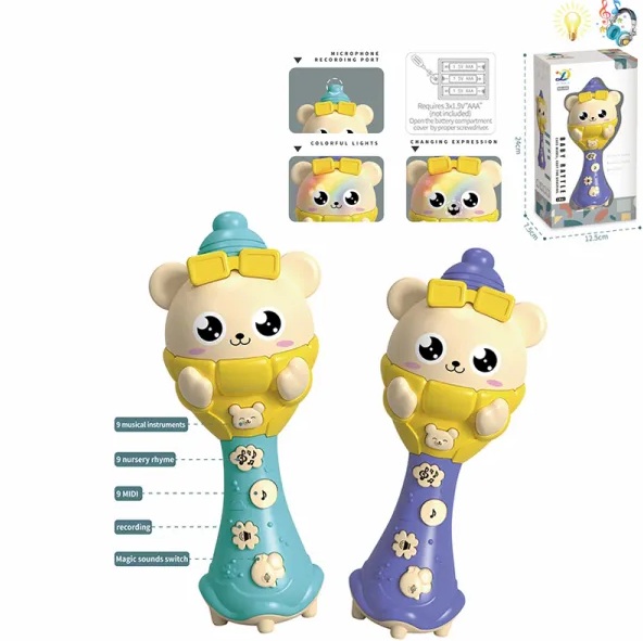 Игрушка интерактивная Мишка, со светом и звуком