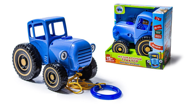 Игрушка-каталка 1004Q Синий трактор, интерактивная