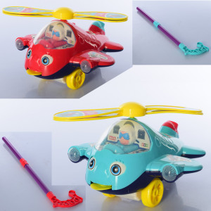 Игрушка каталка 198-24 Вертолет, на палке, музыкальная