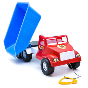 Игрушка каталка Maximus MX5008 Волант Самосвал, с веревочкой, 57х22х23см
