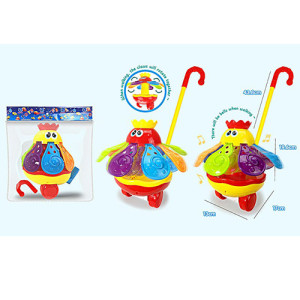 Игрушка каталка Осьминог 0501, на палочке, музыкальная, подвижные детали