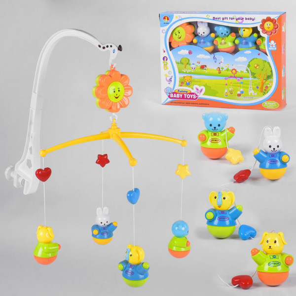 Игрушка на кроватку Дружок 6388, музыкальная карусель, заводная