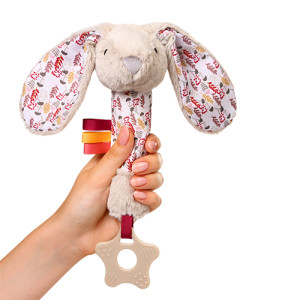 Игрушка-пищалка BabyOno Кролик Милли, с прорезывателем