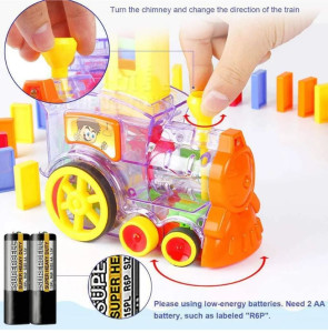 Развивающий Поезд Домино, со светом и звуком, расставляет домино